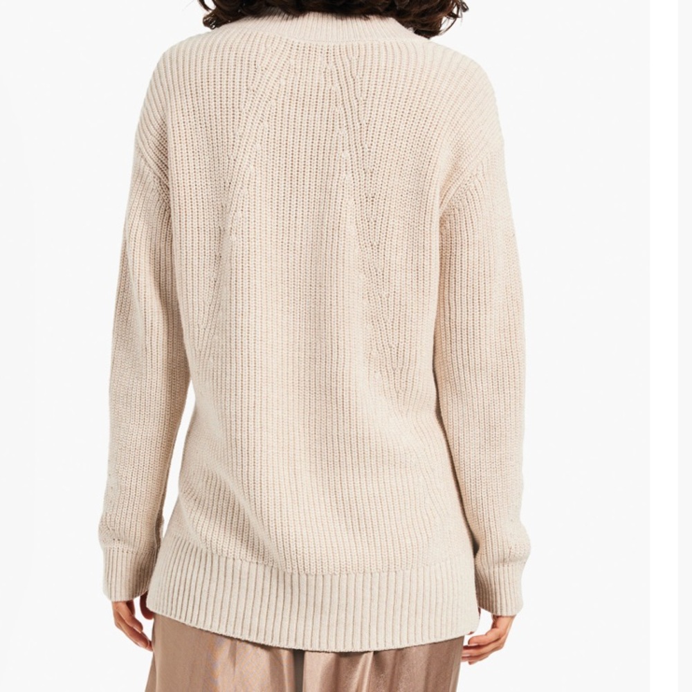 💛NWT NIC+ZOE GLISTEN UP VNECK SWEATER IN COLOR PROSECCO SIZE LARGE - Picture 4 of 13